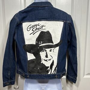 Levis Trucker Jacket Womens M Custom George Strait Western Country Concert Rodeo